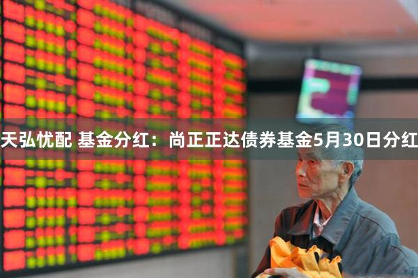 天弘忧配 基金分红：尚正正达债券基金5月30日分红
