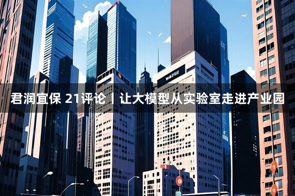 君润宜保 21评论丨让大模型从实验室走进产业园