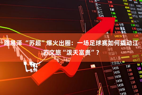 路易泽 “苏超”爆火出圈：一场足球赛如何撬动江苏文旅“泼天富贵”？